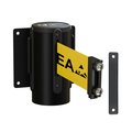 Montour Line Retractable Belt Barrier Fixed Black Metal Wall Mt, 11ft Area Belt (M) WM115-BK-ESDPRYB-F-M-110